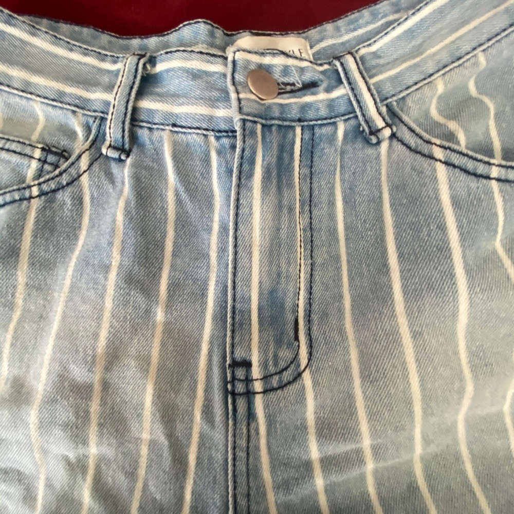 Hi Rise In The Style Denim Pin Stripes - Picture 3 of 7